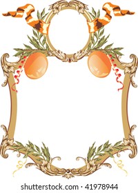 illustration with brown frame decoration