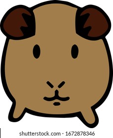 Illustration of a brown guinea pig 