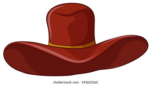 Illustration of a brown hat on a white background