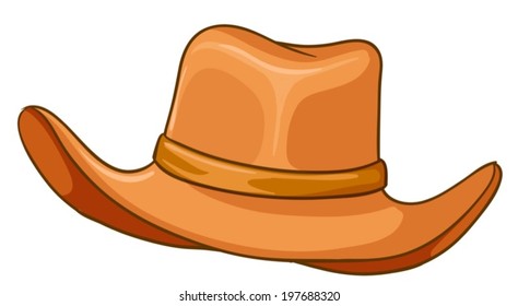 Illustration of a brown hat on a white background