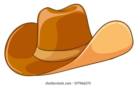 Ilustración de un sombrero marrón sobre un fondo blanco