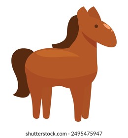 Illustration of a brown horse standing gracefully, showcasing its strength and beauty