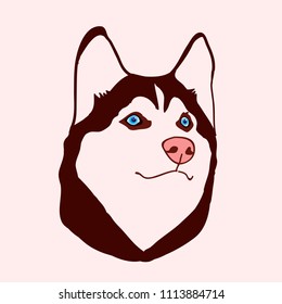 Illustration of brown husky