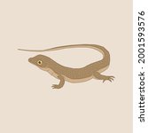 Illustration of a brown lizard with a long tail, World Lizard Day