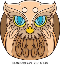 an illustration of a brown owl 