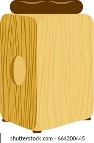 Illustration of a brown peruvian percussion musical instrument cajon in a vector