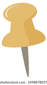 Ilustración de Brown Pin Note. Regreso a la escuela. Estacionario. Vector