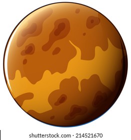 Illustration of a brown planet on a white background