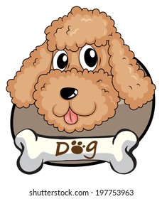 Illustration of a brown puppy on a white background