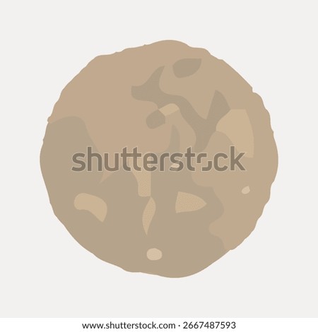 Illustration of a brown, round cookie with a simple design. Cookie art with brown tones. Perfect for bakery themes, cookie graphics, or dessert illustrations. Round shape vector.