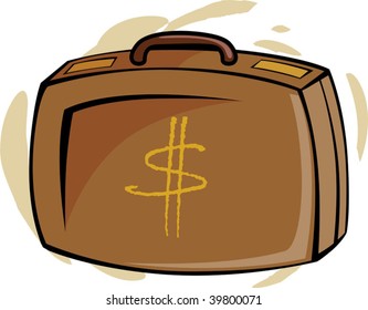 Illustration of brown suitcase	