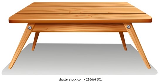 Illustration of a brown table on a white background