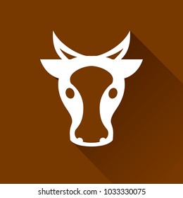 Illustration of brown and white cow icon