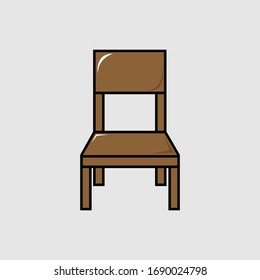 illustration of brown wooden chair for sitting