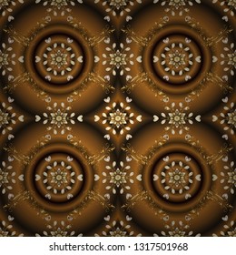 Illustration in brown and yellow colors. Vector illustration. Abstract luxury background, ornament elegant invitation wedding card, invite, backdrop cover banner illustration. Seamless.
