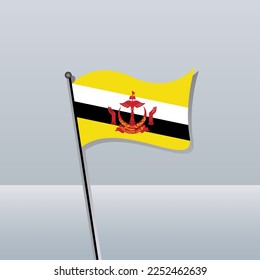 Illustration of Brunei flag Template