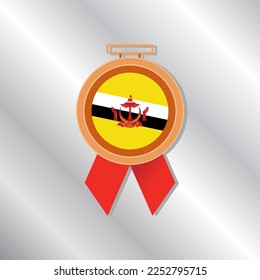 Illustration of Brunei flag Template
