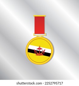Illustration of Brunei flag Template