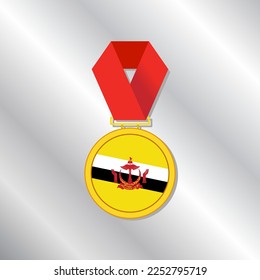 Illustration of Brunei flag Template