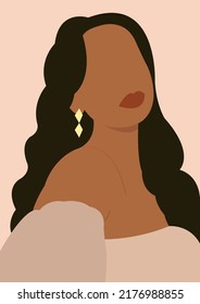 Ilustración de una morena con fondo rosa