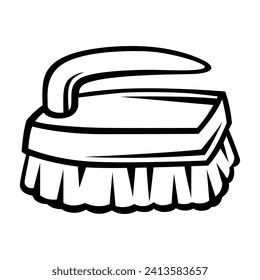 Illustration of brush. Housekeeping cleaning item for service and advertising.