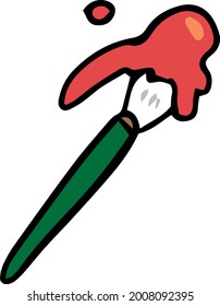 Ilustración de un pincel con pintura