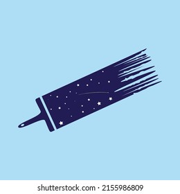 Illustration Brush Paint With Night Sky