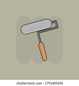 ilustración de diseño plano de rollo de pincel