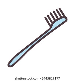 Illustration of a brush with a simple deformed image of a toothbrush.