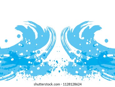Illustration of a brush stroke wave