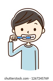 Illustration of brushing one's teeth.