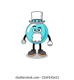 Illustration of bubble cartoon with i want you gesture , character design