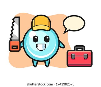 Ilustración del carácter de burbuja como trabajador de la madera