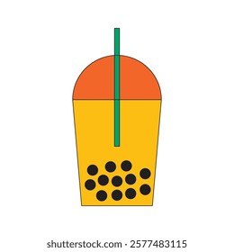 Illustration bubble drink cup retro