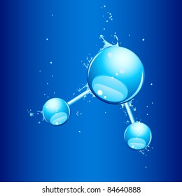 illustration of bubble forming water molecule on abstract background