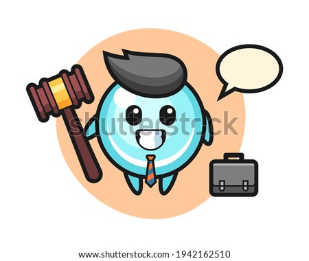 Illustration of bubble mascot as a lawyer