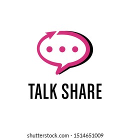 Illustration of bubble talk sign with an arrow coming out logo design