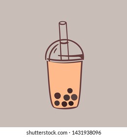 illustration The Bubble Tea in background