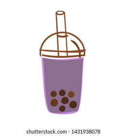 illustration The Bubble Tea in white background