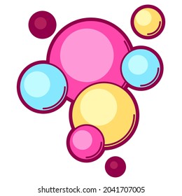 Illustration of bubbles in cartoon style. Cute funny object.