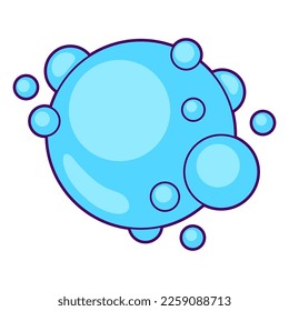Illustration of bubbles. Colorful cute icon. Creative symbol in cartoon style.