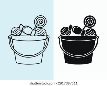 Illustration bucket filled and