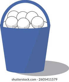 Illustration of a bucket full of golf balls