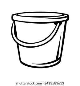 Illustration of bucket. Housekeeping cleaning item for service and advertising.