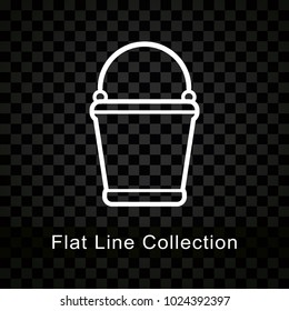 Illustration of bucket icon on checkered background
