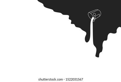 illustration of bucket with liquid background