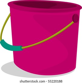 Illustration of a bucket on white background