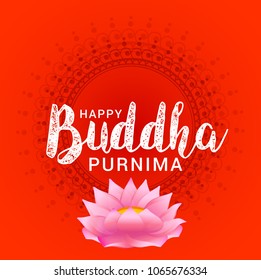 Illustration Of Buddha Purnima Background.