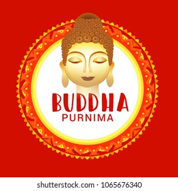 Illustration Of Buddha Purnima Background.