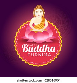 Illustration Happy Vesak Day Buddha Purnima Stock Vector (Royalty Free ...